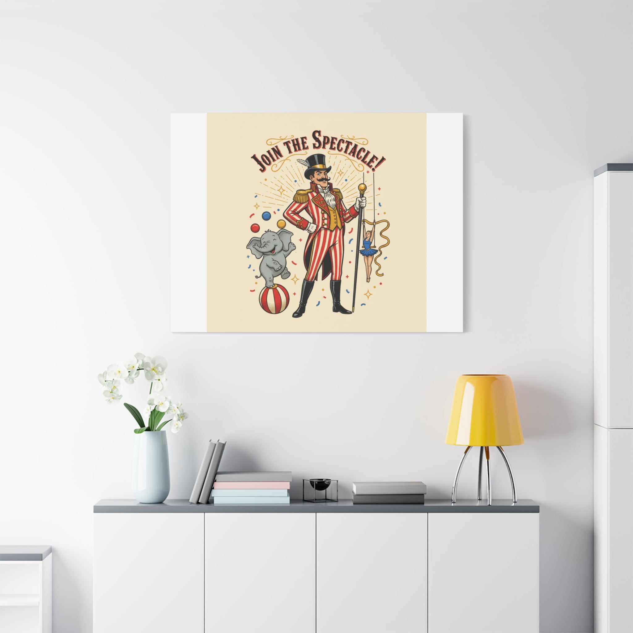 Join the Spectacle Circus Art Print | Matte Canvas, Stretched, Vintage Carnival Design