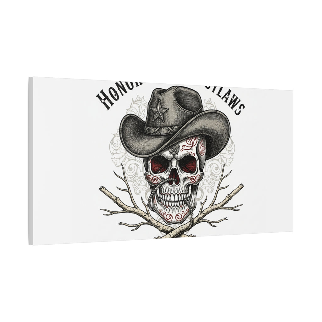 Honor Among Outlaws Canvas | Western Skull Art, Gothic Americana Desert Noir