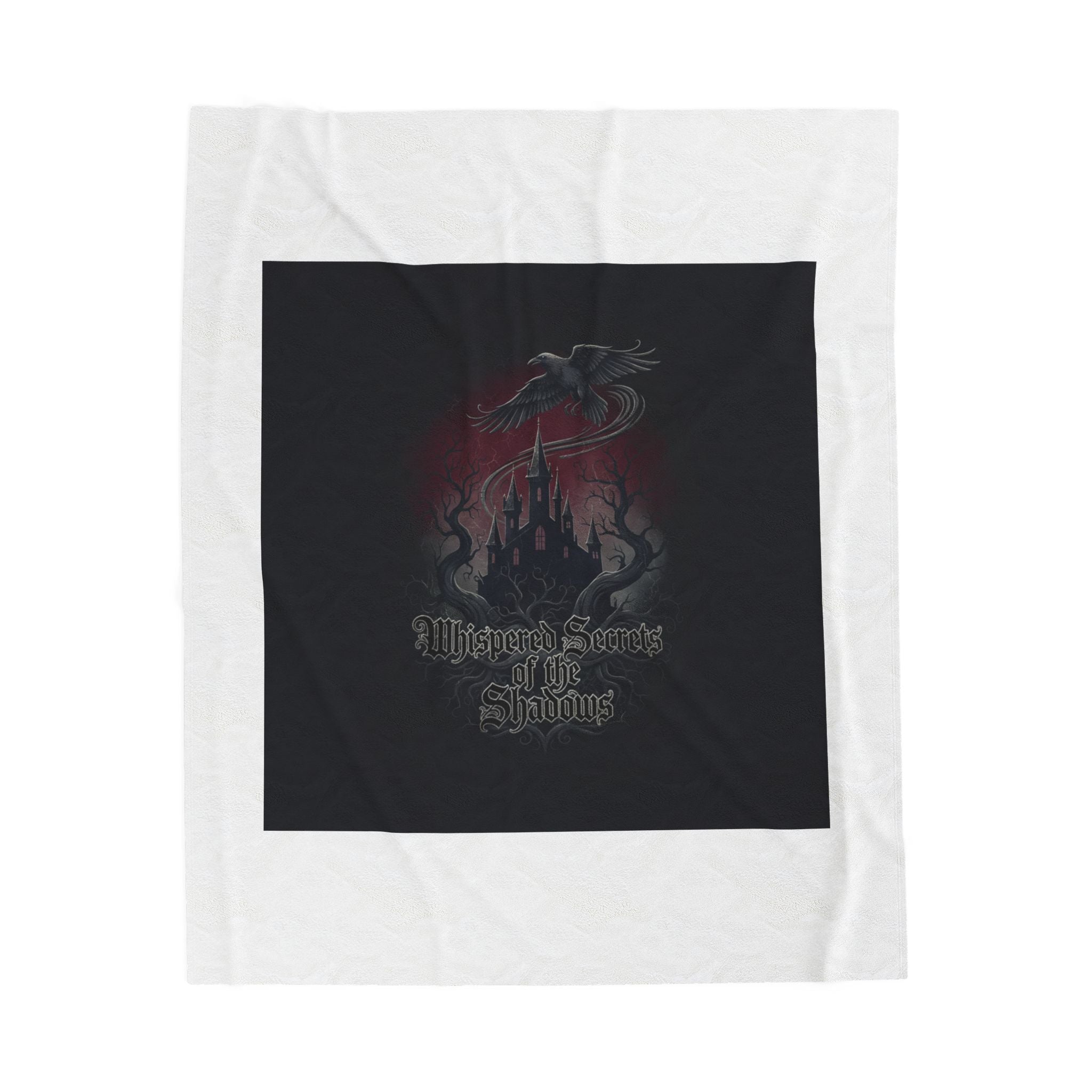 Medieval Castle Raven Velvet Throw Blanket | Castlecore, Dark Academia