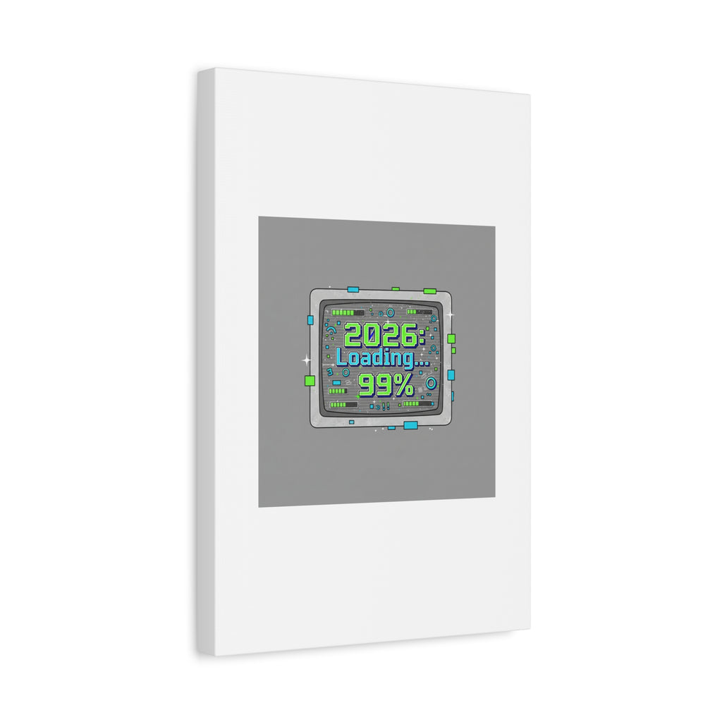 2026 Loading 99% Canvas | NYE countdown, retro system interface
