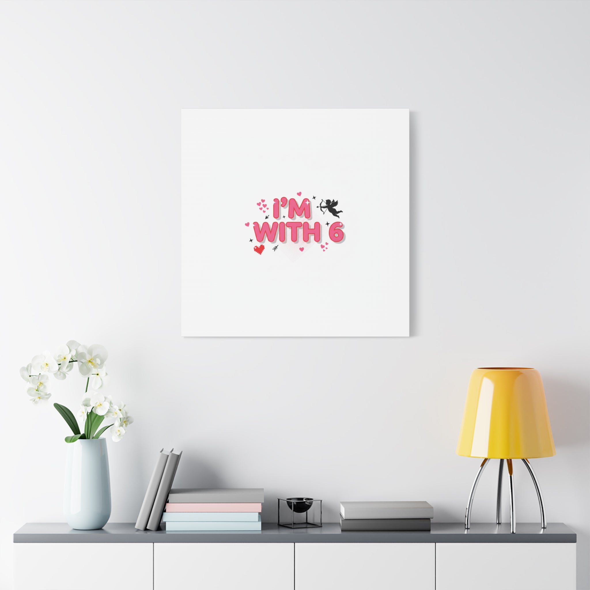 Valentine's 'I with 6 for 7' Meme Matte Canvas Art