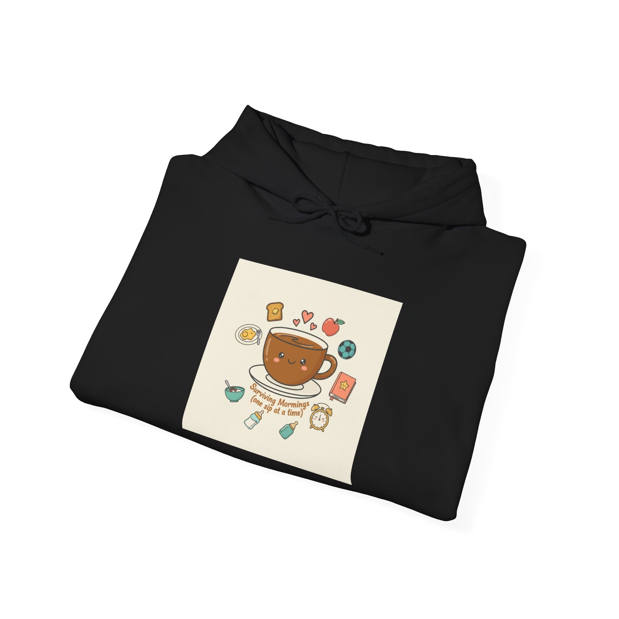 Morning Chaos Coffee Crew Hoodie | mom life, tired parent humor