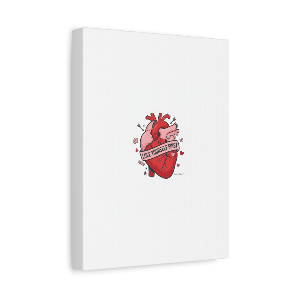 Love Yourself First Canvas, Hearts-with-a-Twist, Anti-Valentine Art