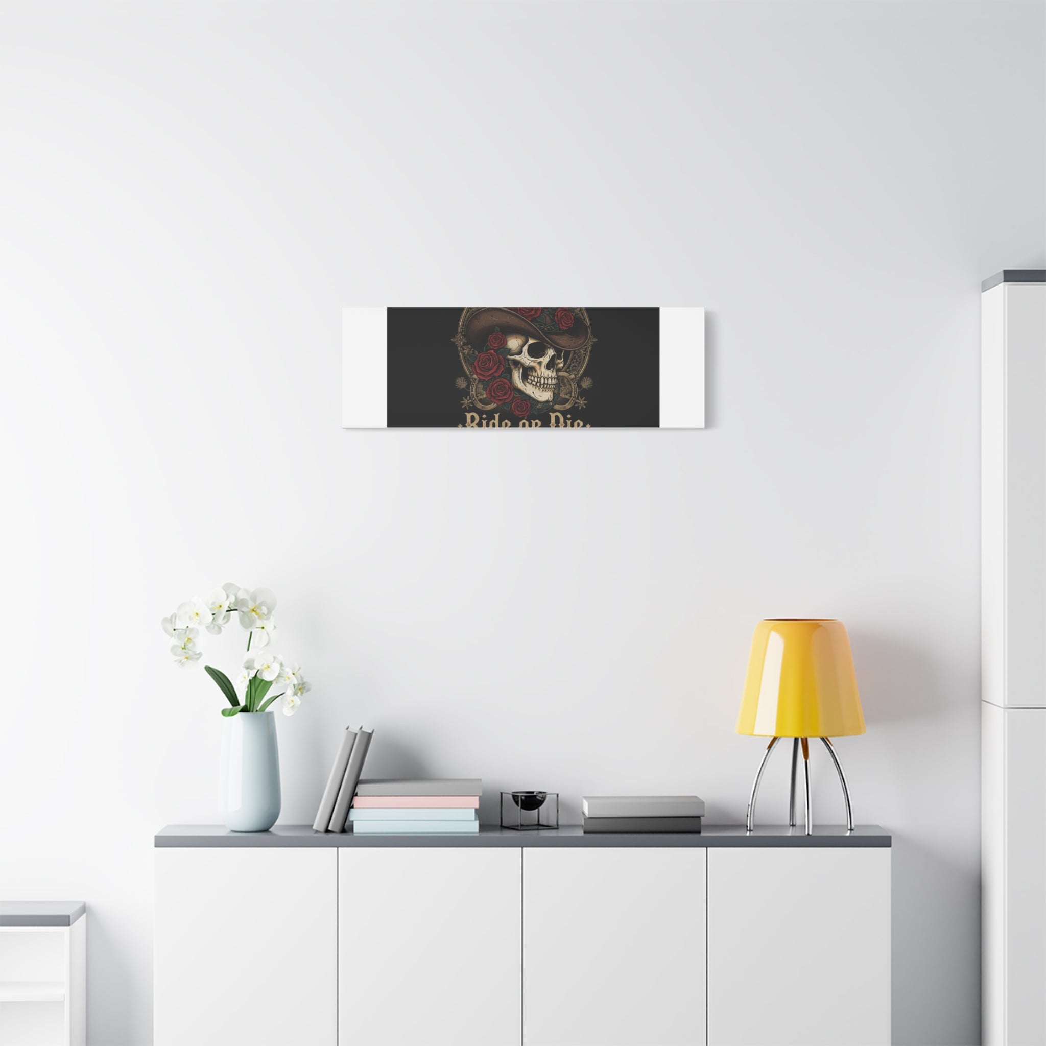 Ride or Die Skull Canvas | Western Skull Art, Gothic Americana
