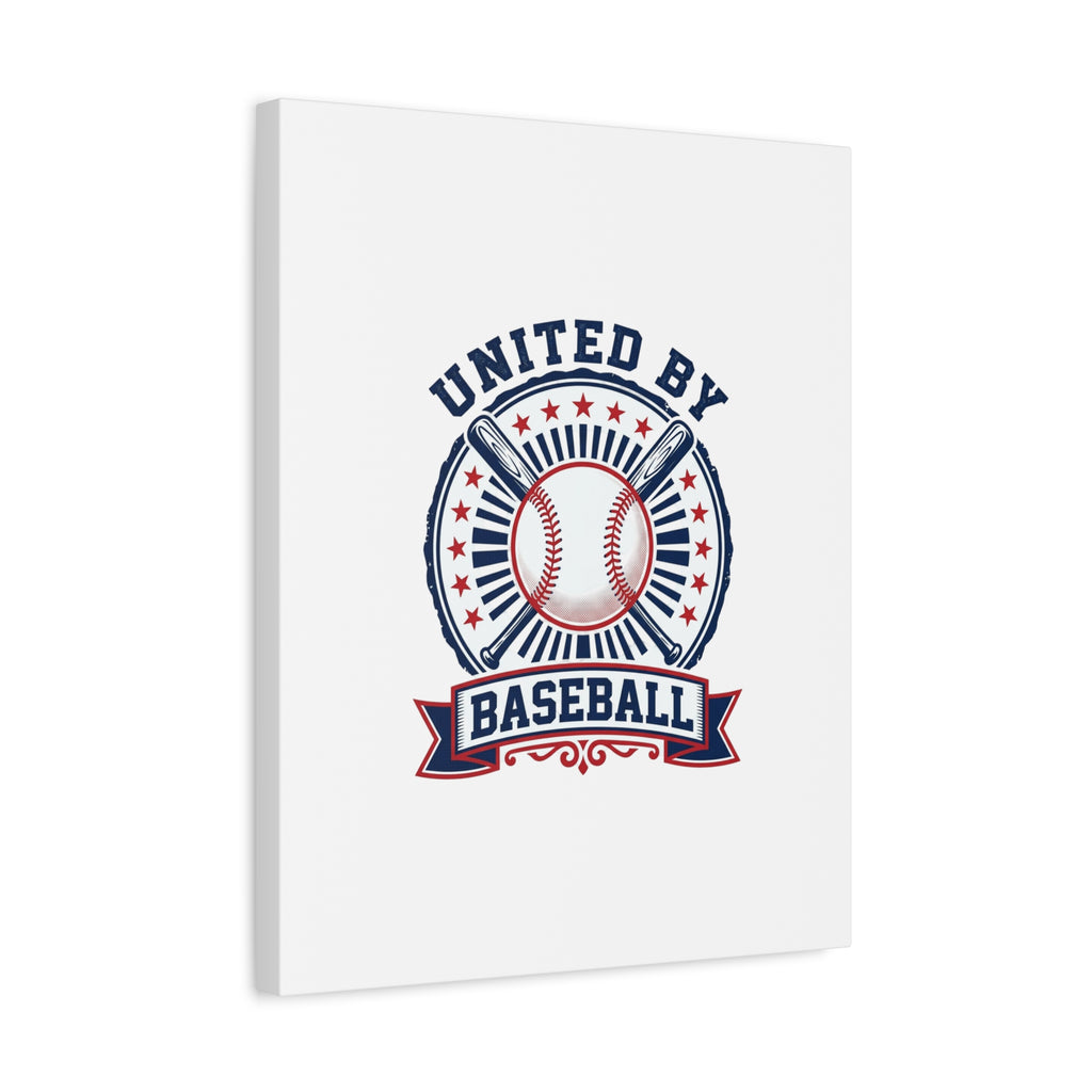United by Baseball Canvas | Patriotic Baseball Graphic, Red White Blue Wall Art