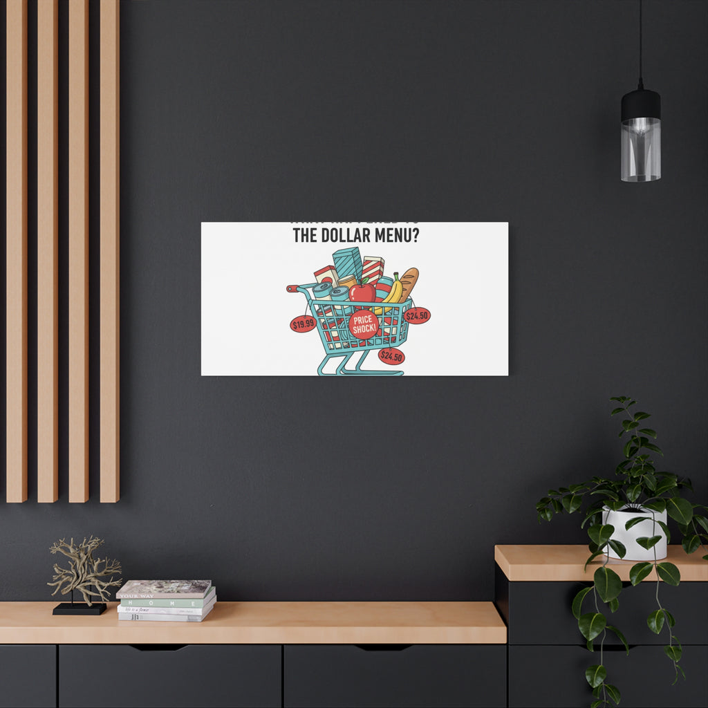 What Happened to the Dollar Menu? Canvas | Grocery Prices Meme, Price Shock Wall Art