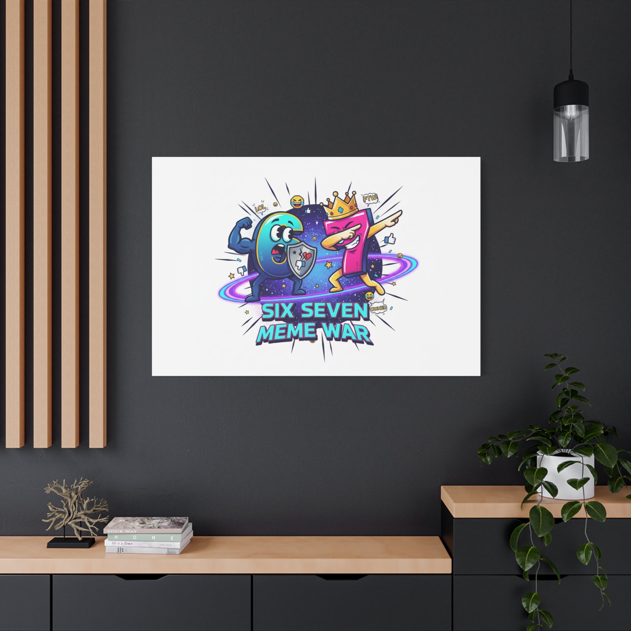 Six Seven Meme War Canvas | Legendary Internet Battle Art, Viral Culture Wall Decor