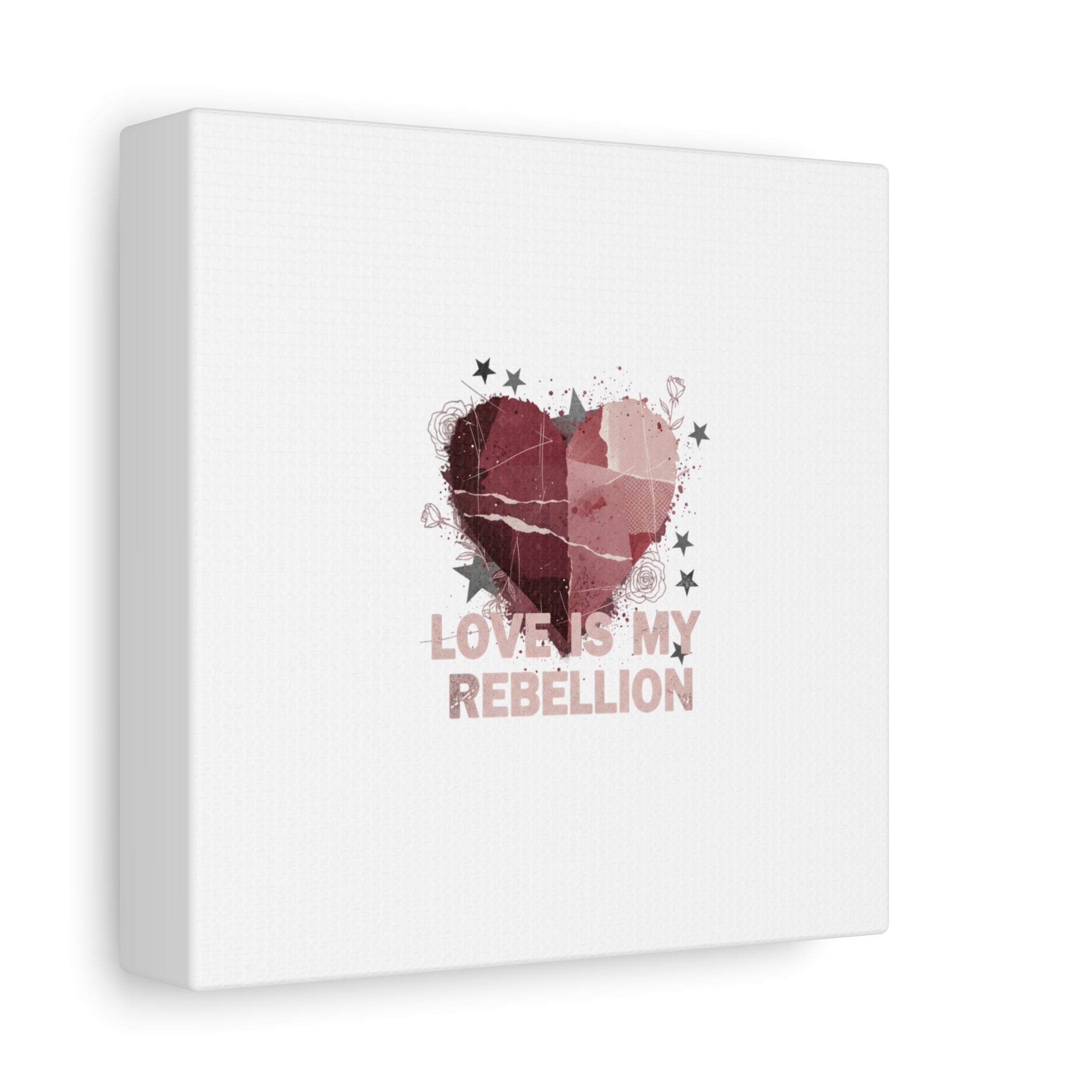 Love Is My Rebellion Canvas | Soft Grunge Hearts, Distressed Valentine Collage