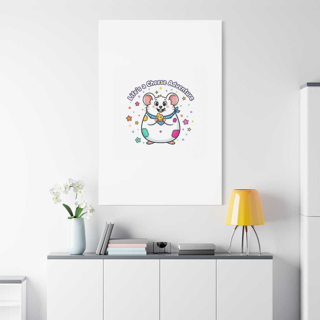 Life's a Cheese Adventure Canvas | Rodent-Core rat art print