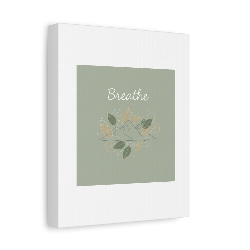 Breathe Mountain Line Canvas | Nature Symbols, Minimal Forest Wall Art