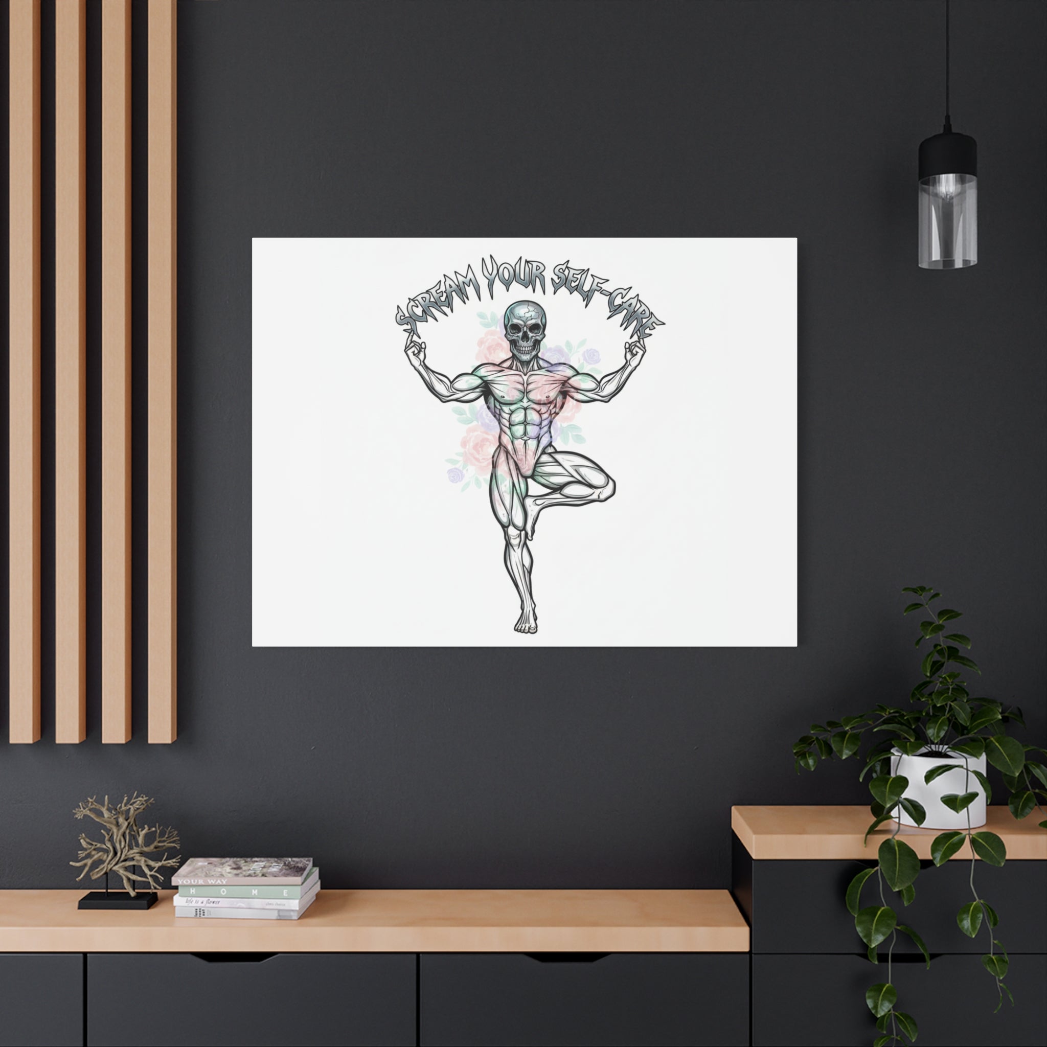 Scream Your Self-Care Canvas | Heavy Metal Wellness, Gothic Wellness Quote