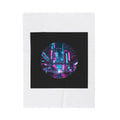 Neon Cyberpunk Cityscape Velveteen Plush Blanket | synthwave skyline