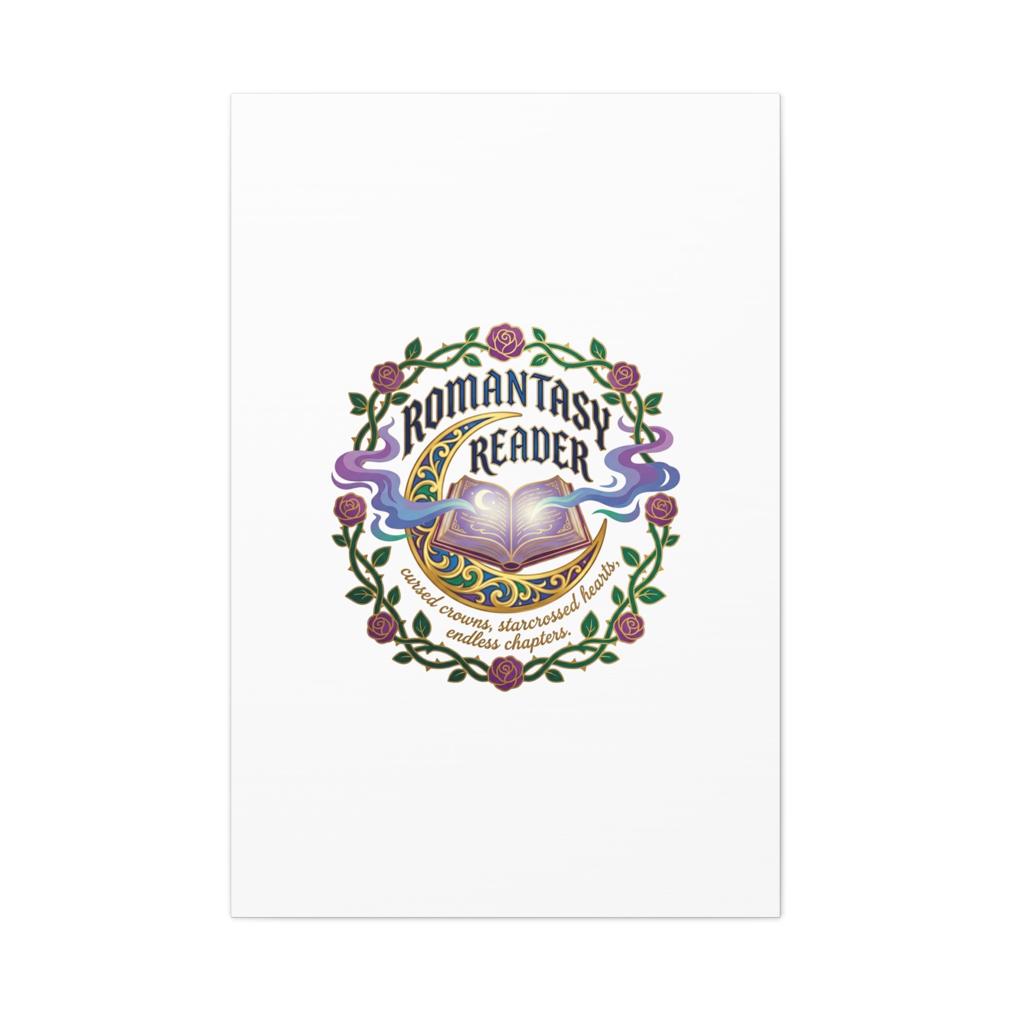 Romantasy Reader Canvas Print | enchanted bookish celestial gothic