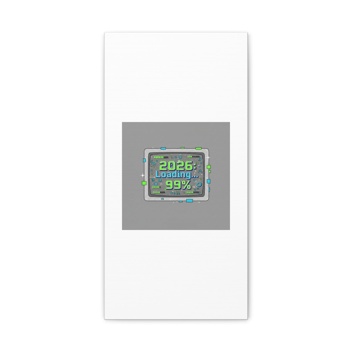2026 Loading 99% Canvas | NYE countdown, retro system interface