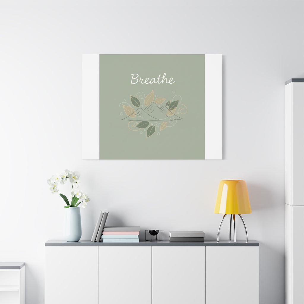 Breathe Mountain Line Canvas | Nature Symbols, Minimal Forest Wall Art