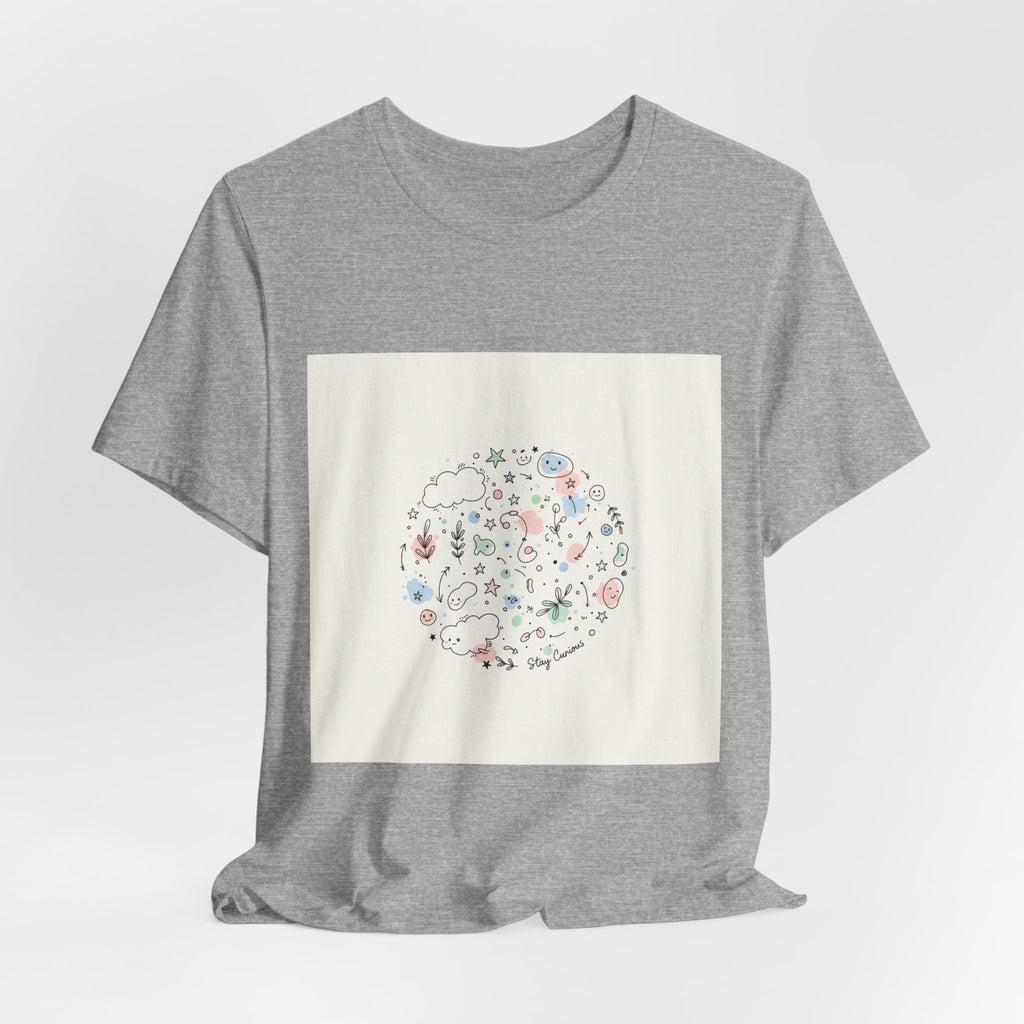 Botanical Doodle Circle Tee | hand drawn line drawing, sketch pattern