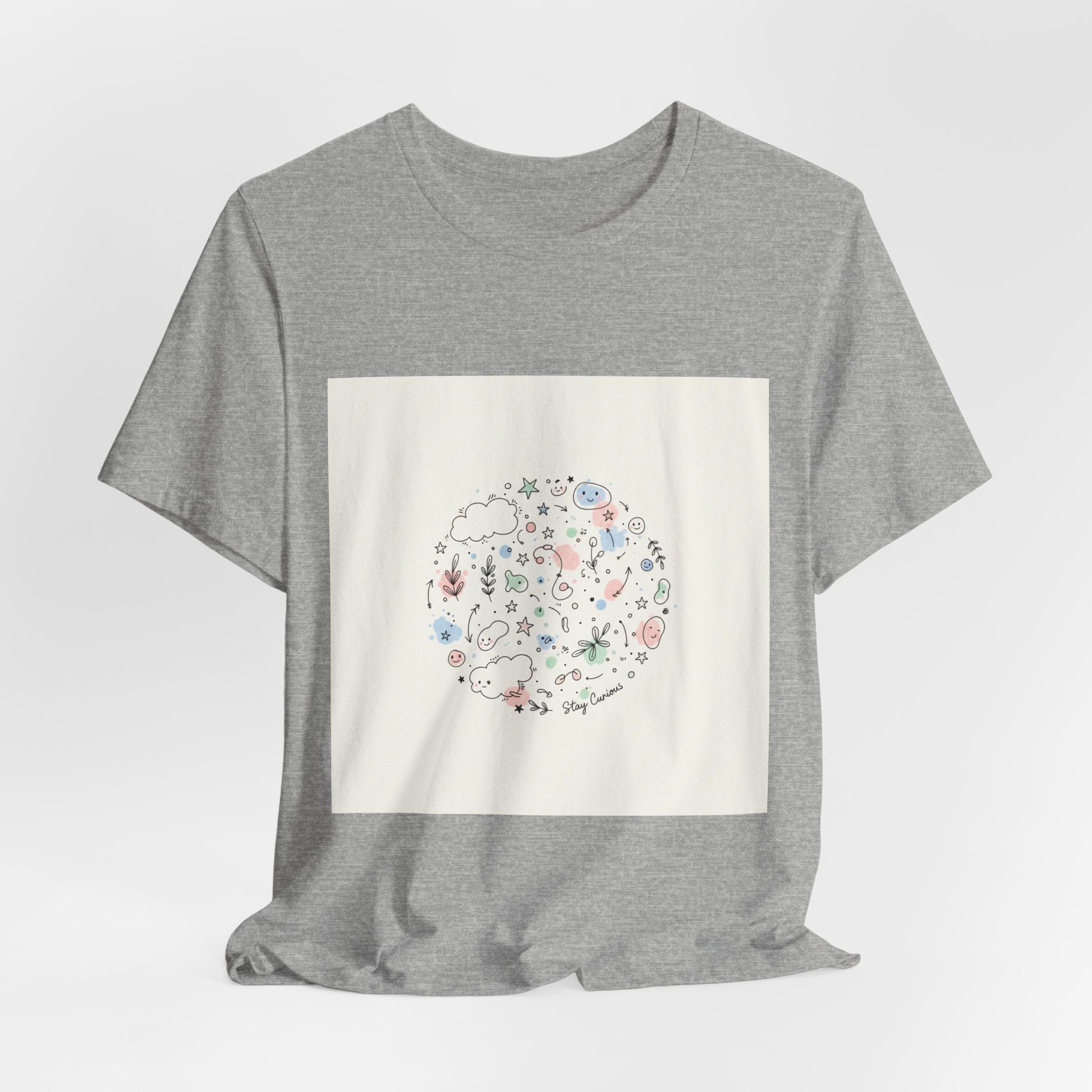 Botanical Doodle Circle Tee | hand drawn line drawing, sketch pattern