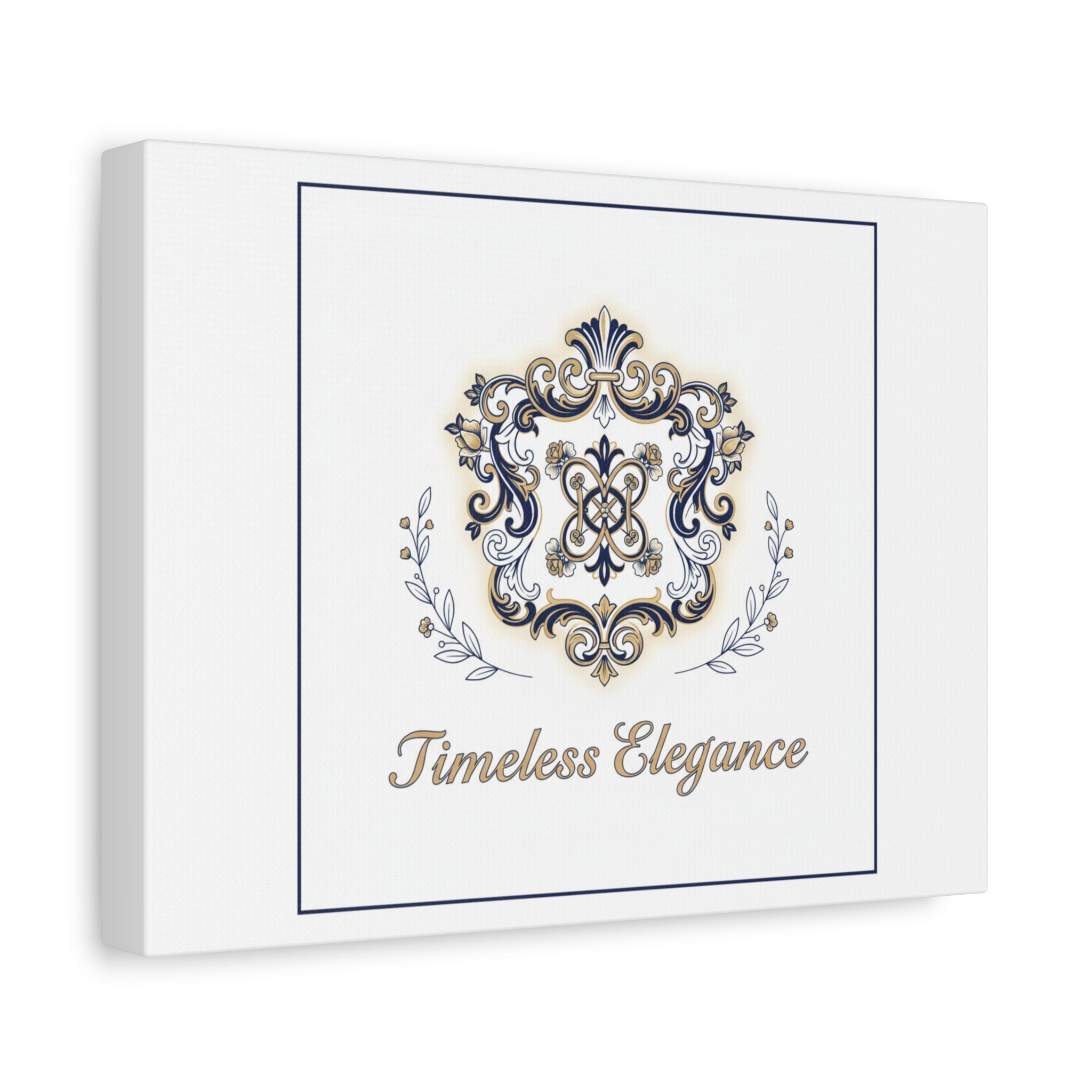 Ornate Brooch Emblem Canvas | Vintage Formalwear Accents, Baroque Print
