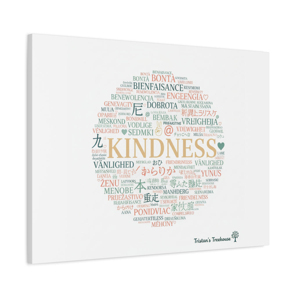 Kindness Word Cloud Canvas | Fresh Start Minimalist Wall Art
