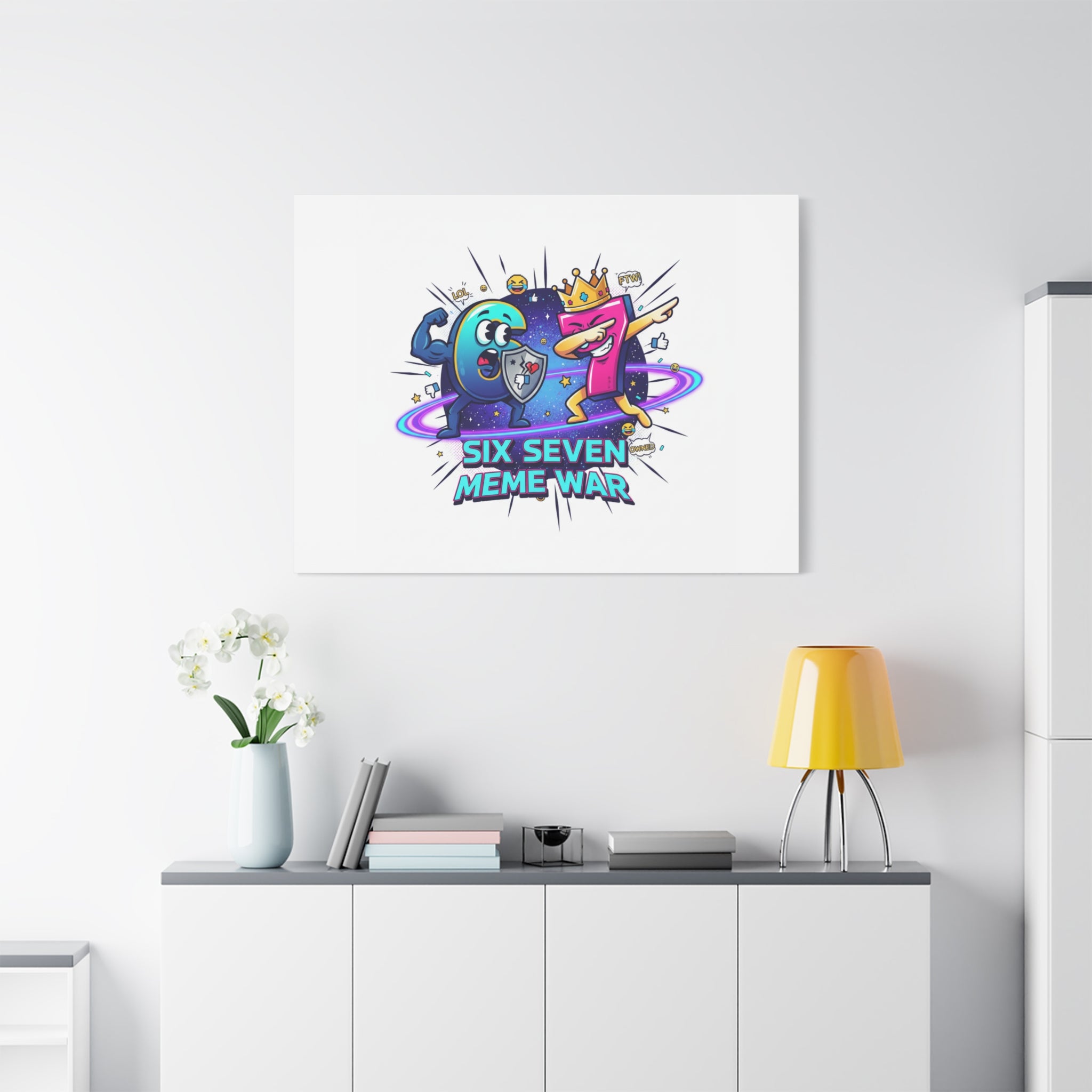Six Seven Meme War Canvas | Legendary Internet Battle Art, Viral Culture Wall Decor