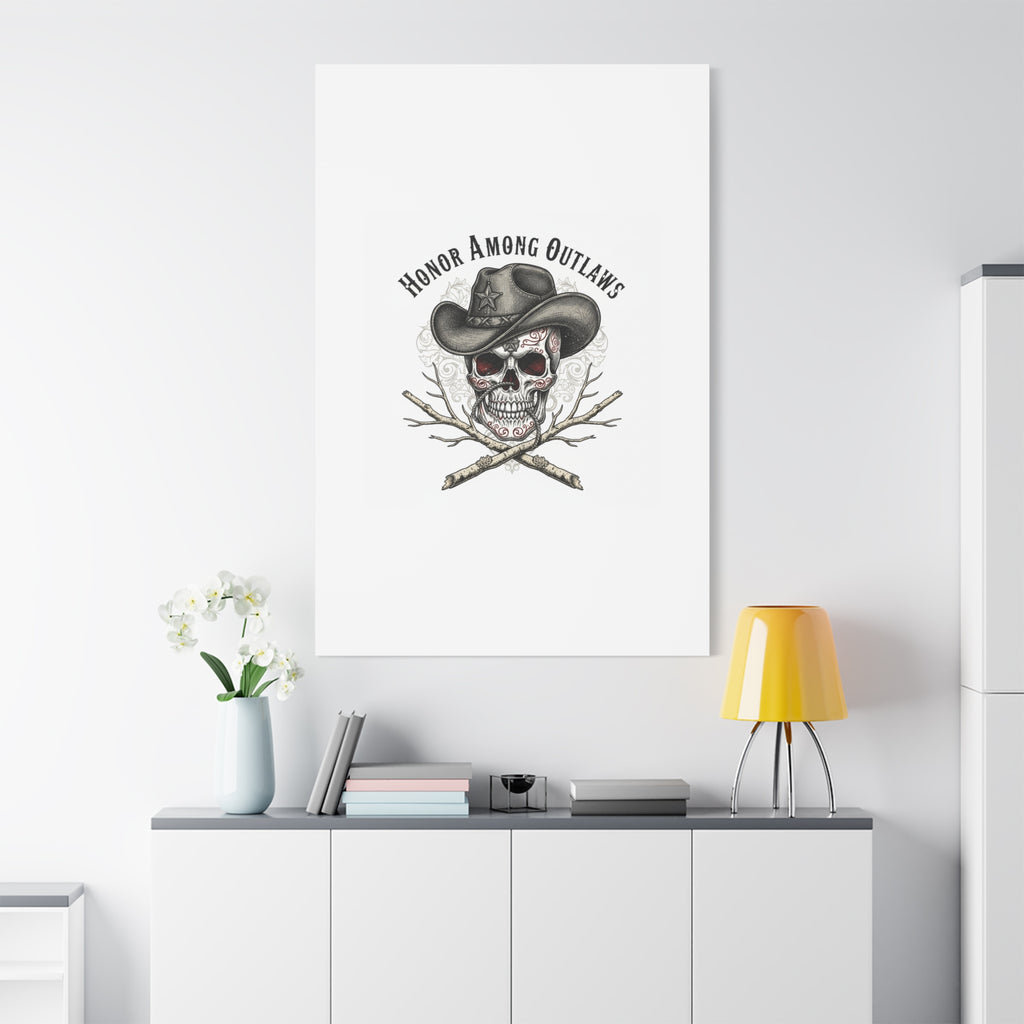 Honor Among Outlaws Canvas | Western Skull Art, Gothic Americana Desert Noir