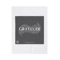 Gratitude Typography Velveteen Plush Blanket | pastel tiny treats, cozy micro-indulgence