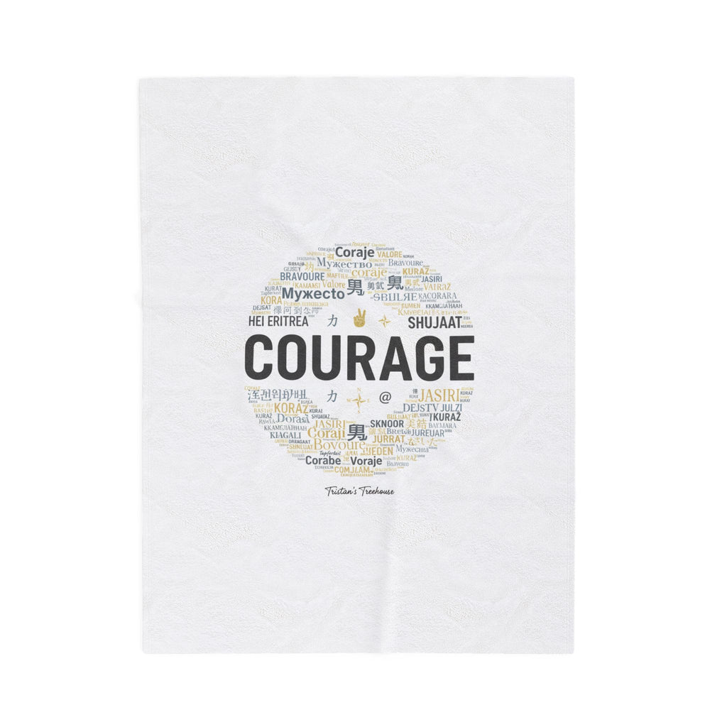 Courage word circle Velveteen Blanket | Fresh-Start minimal blank slate design