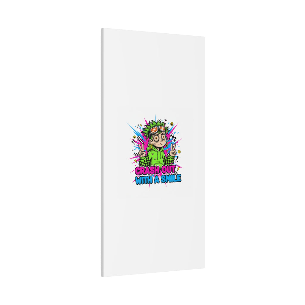 Crash Out With a Smile Canvas Print | Neon Skate Graffiti, Meme Meltdown Art