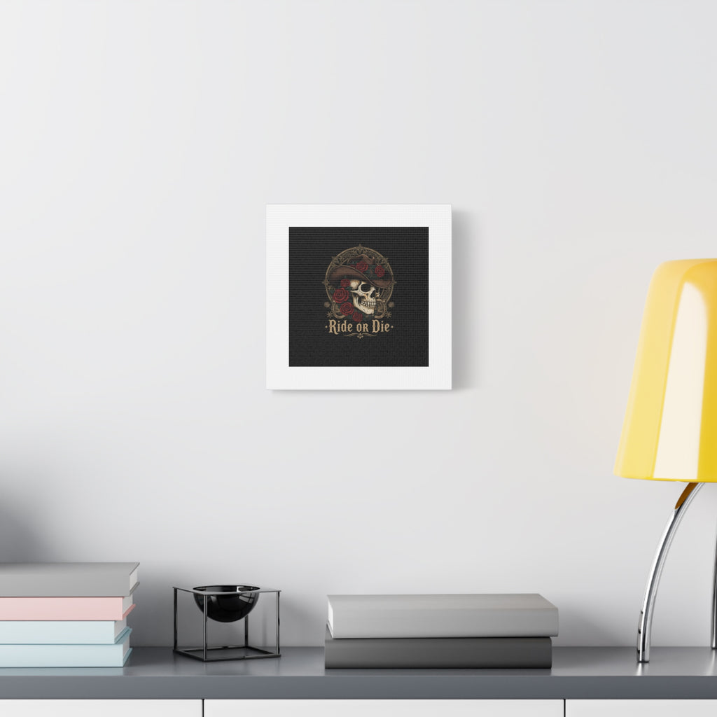 Ride or Die Skull Canvas | Western Skull Art, Gothic Americana