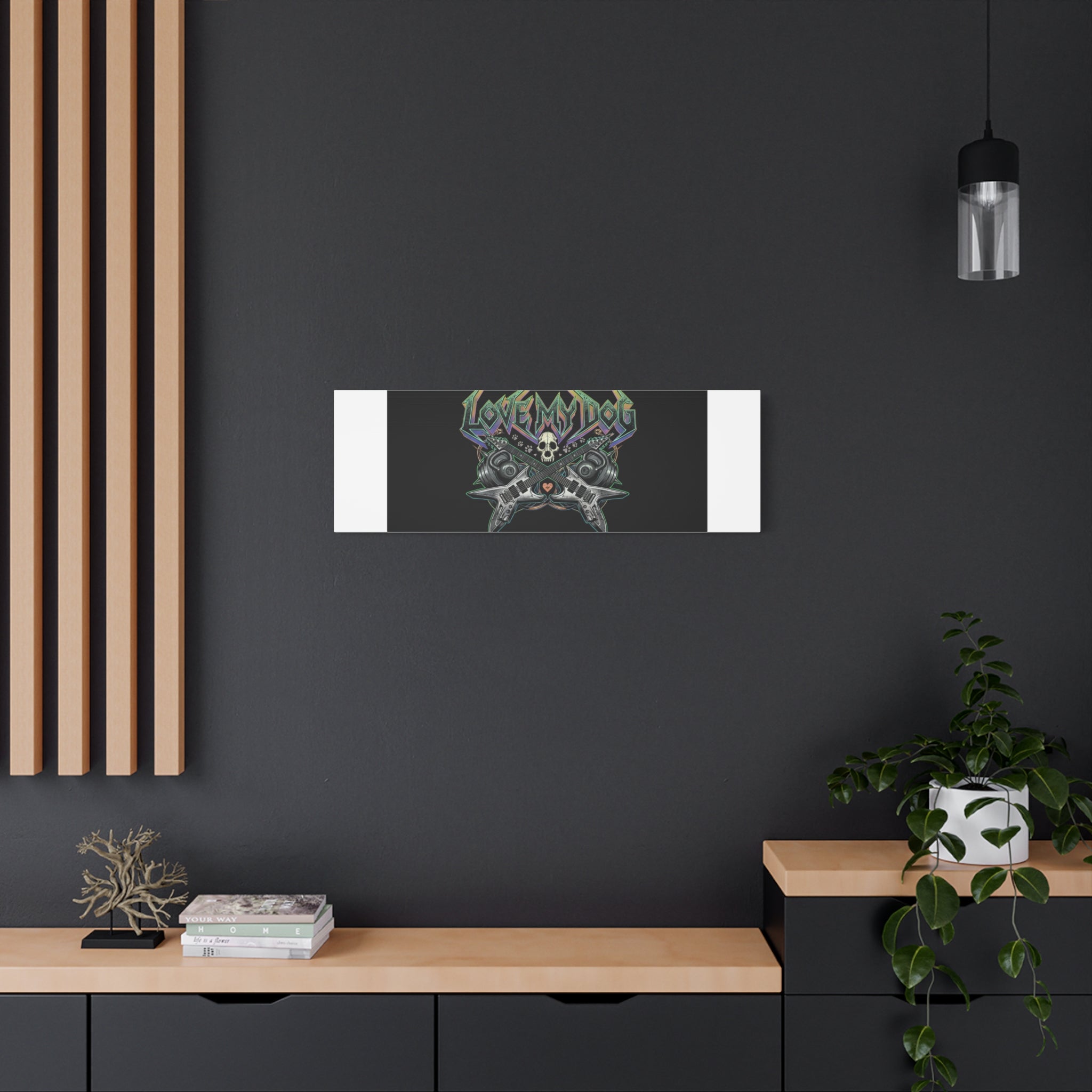 Love My Dog metal font Canvas | gothic wellness quote, edgy self-care merch