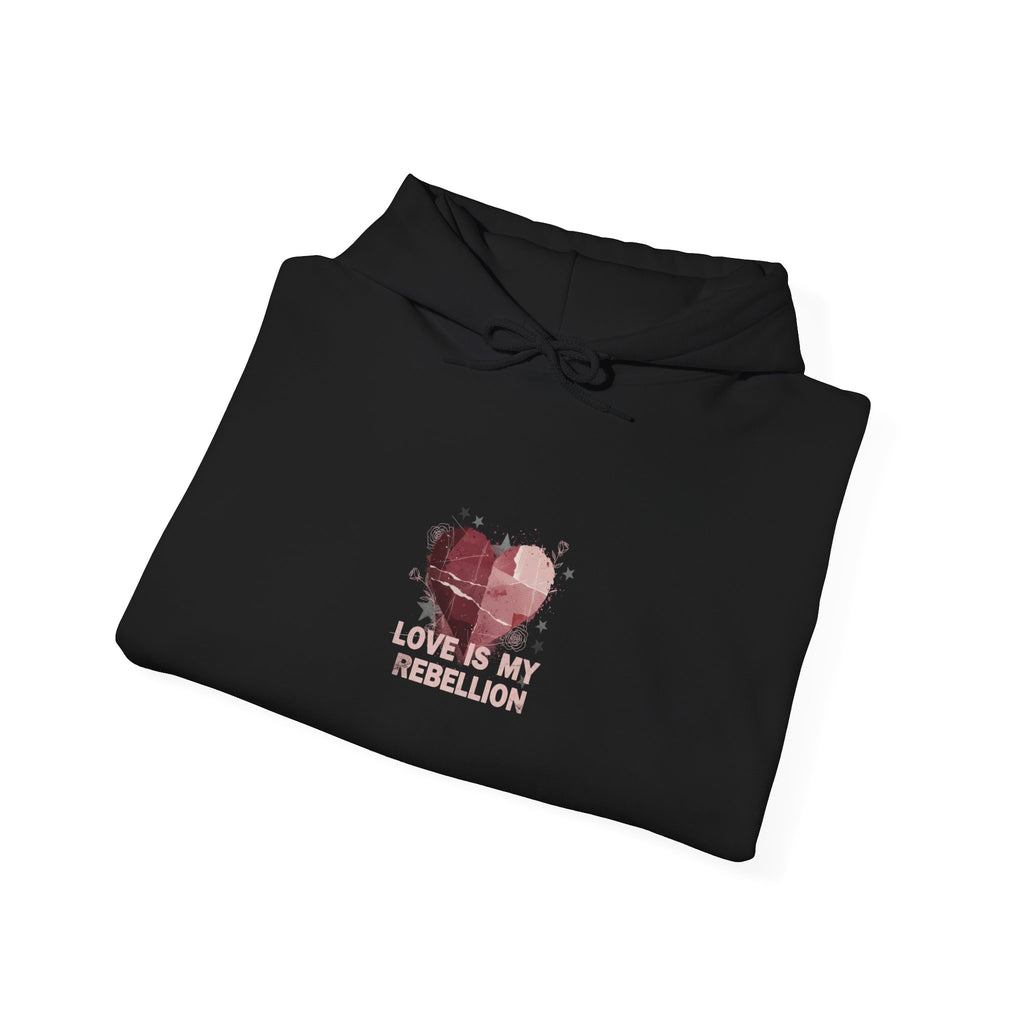 Distressed Heart Collage Hoodie | soft grunge, punk heart design