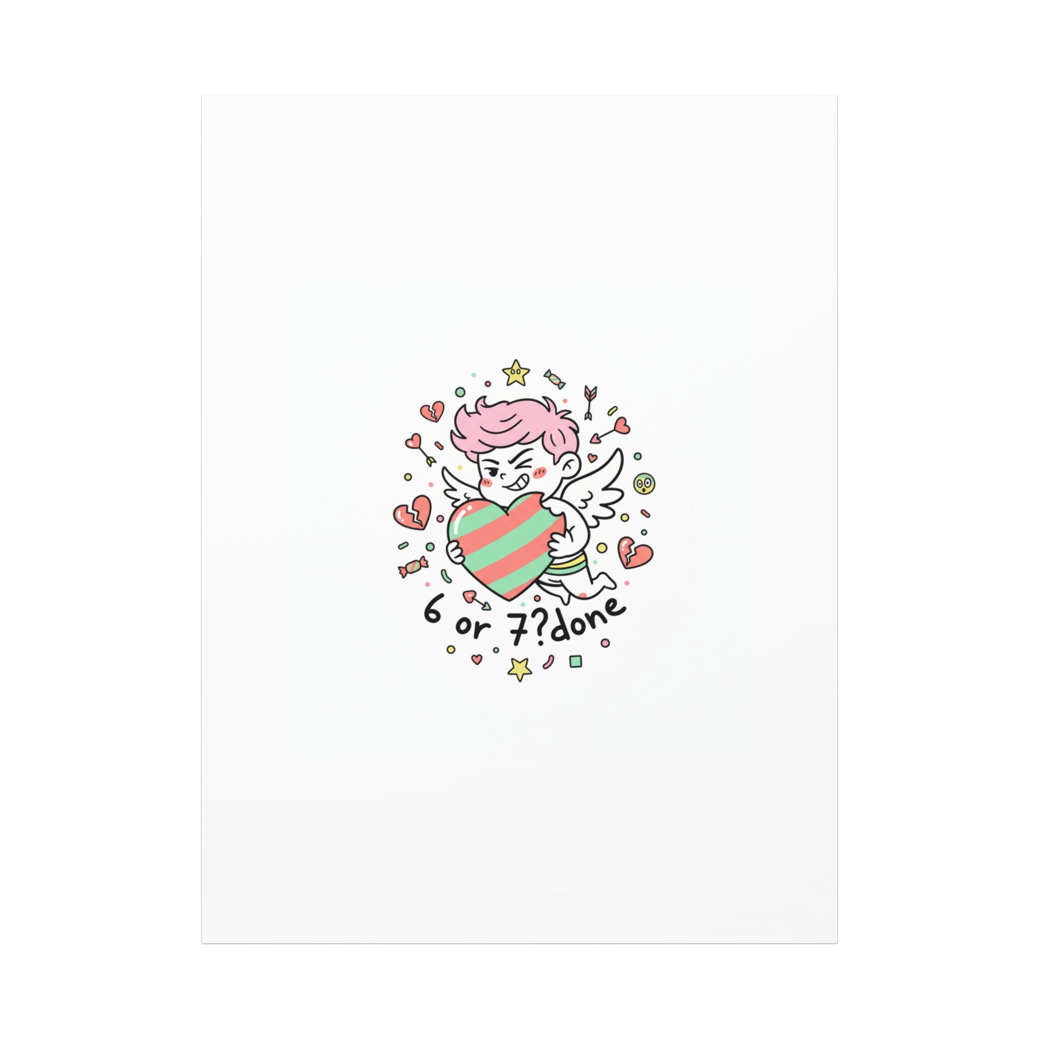 Weird Cupid heart illustration Canvas | Weird Valentine, quirky chaotic love