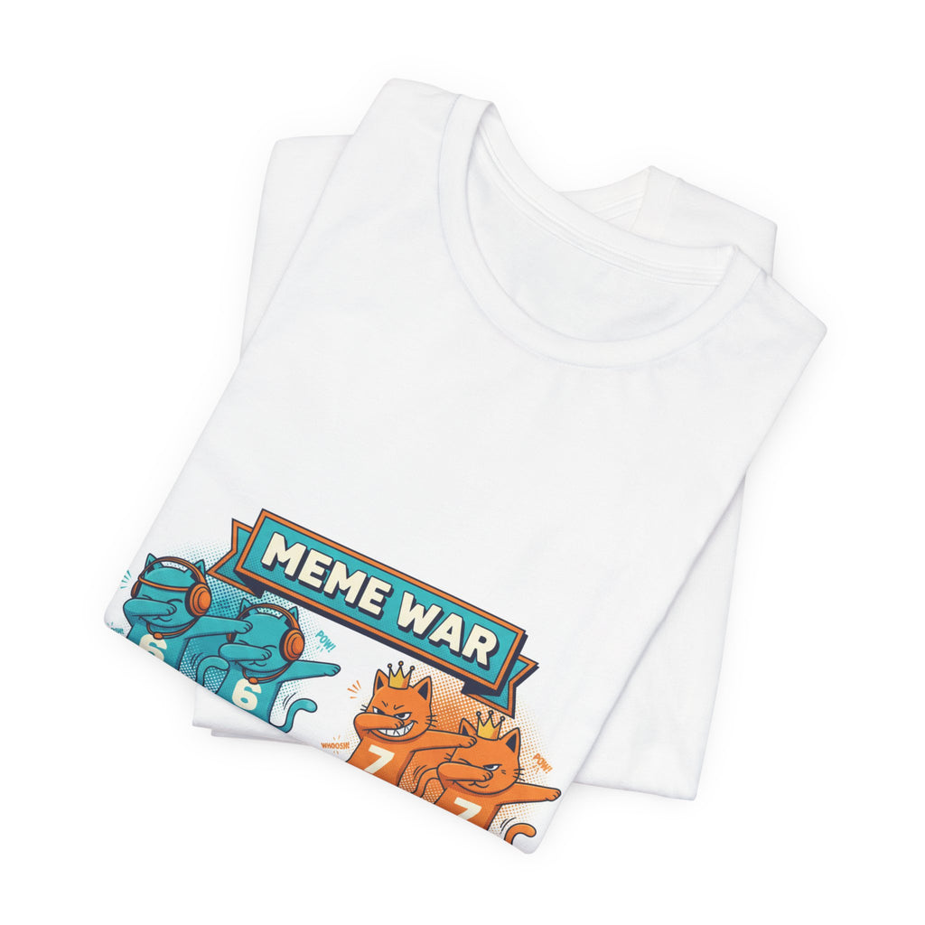 Meme War Cats Dabbing T-Shirt — Six vs. Seven Funny Graphic Tee