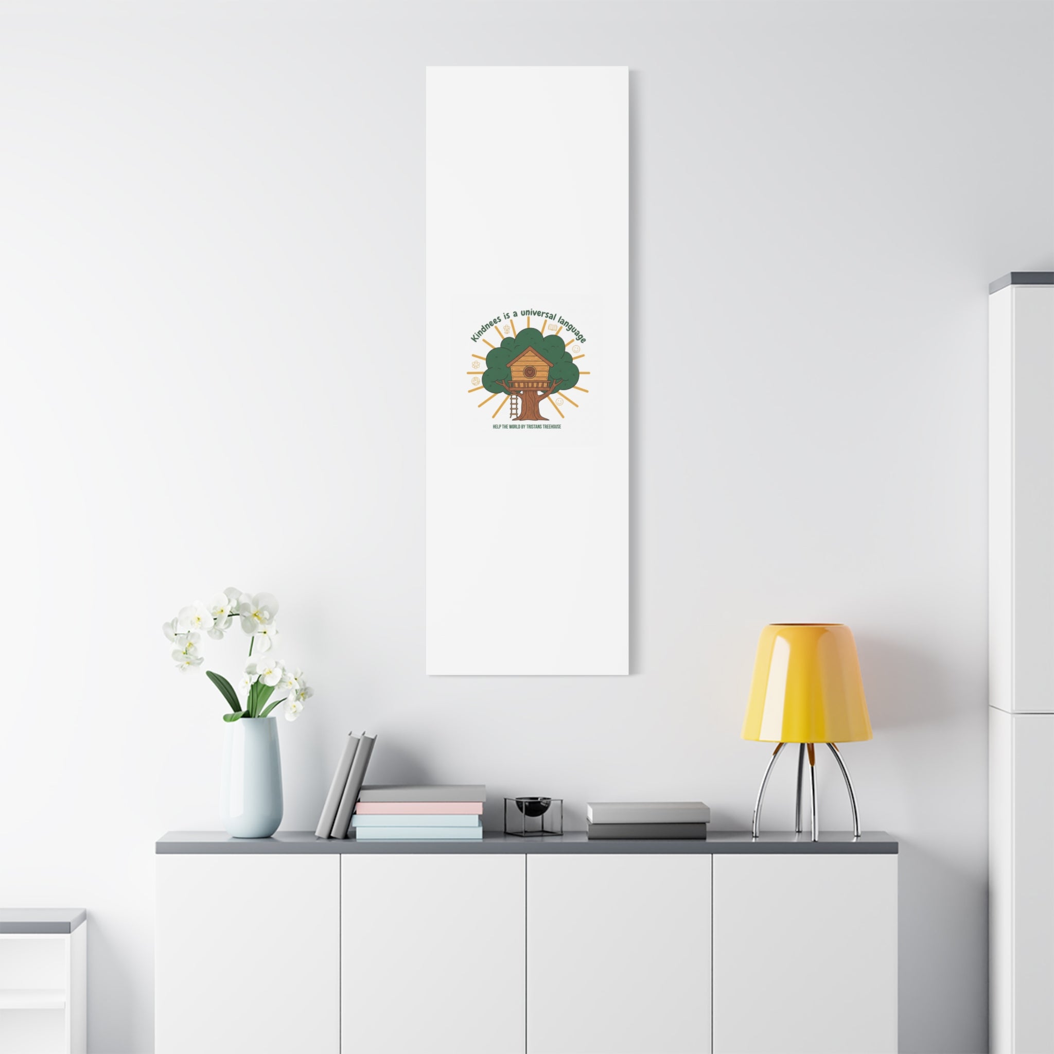 Kindness Is a Universal Language Canvas | Eco Humor, Treehouse Art