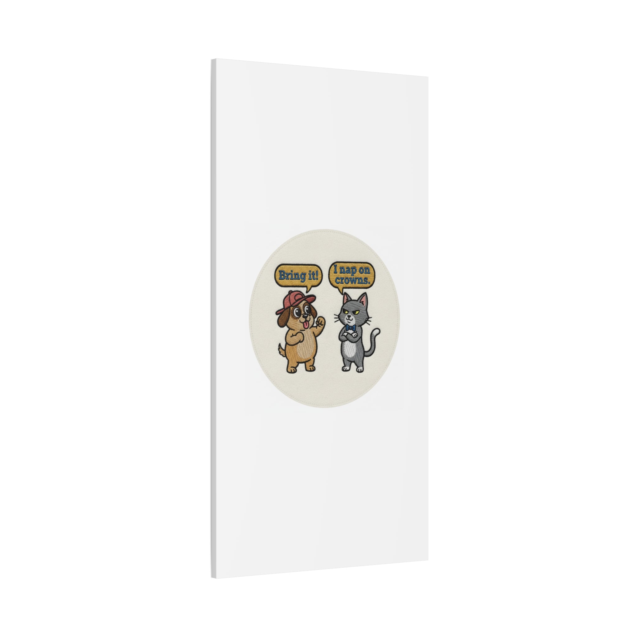 Funny Cat vs Dog Canvas | Pet Rivalry Wall Art