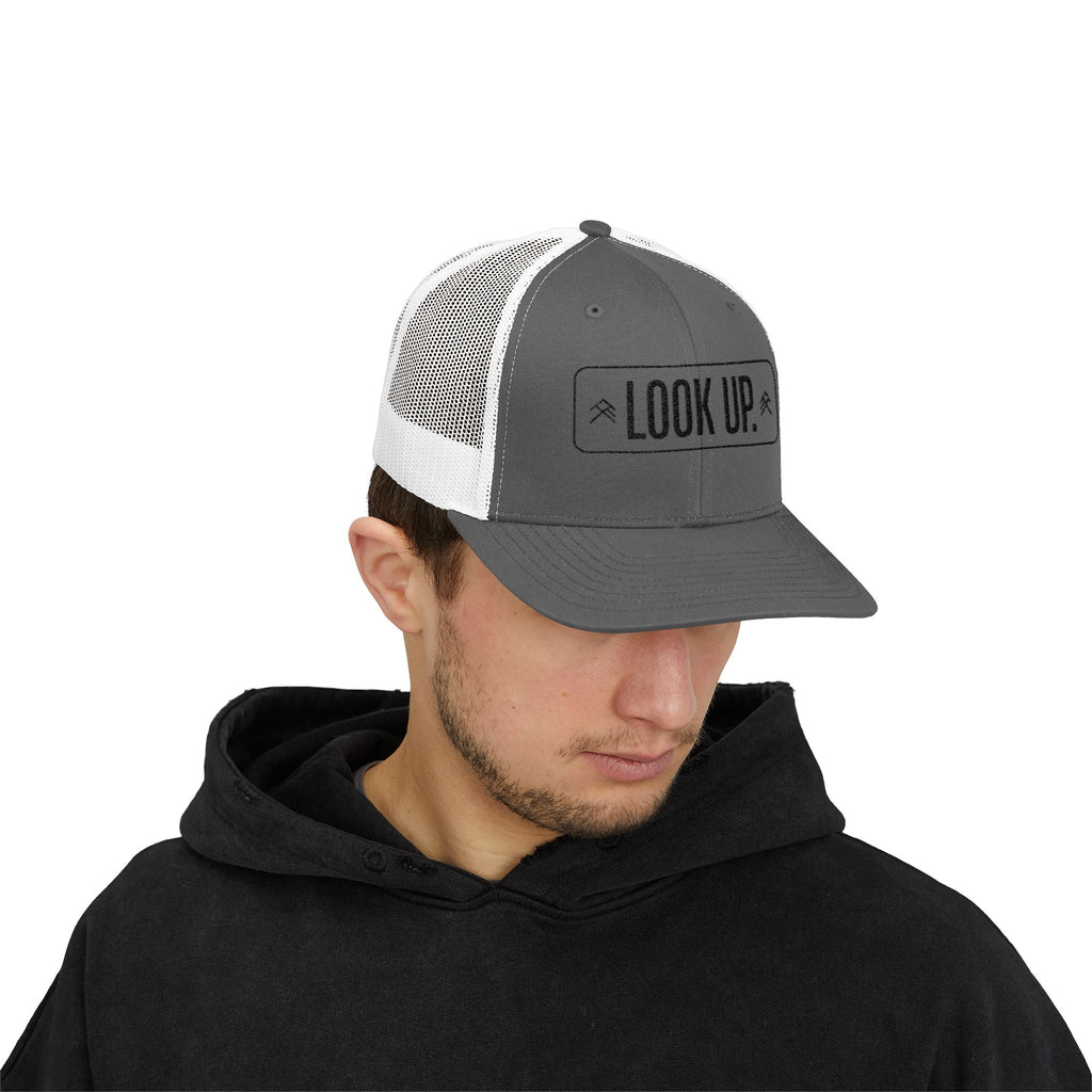 Look Up Trucker Cap — Embroidered Snapback Hat