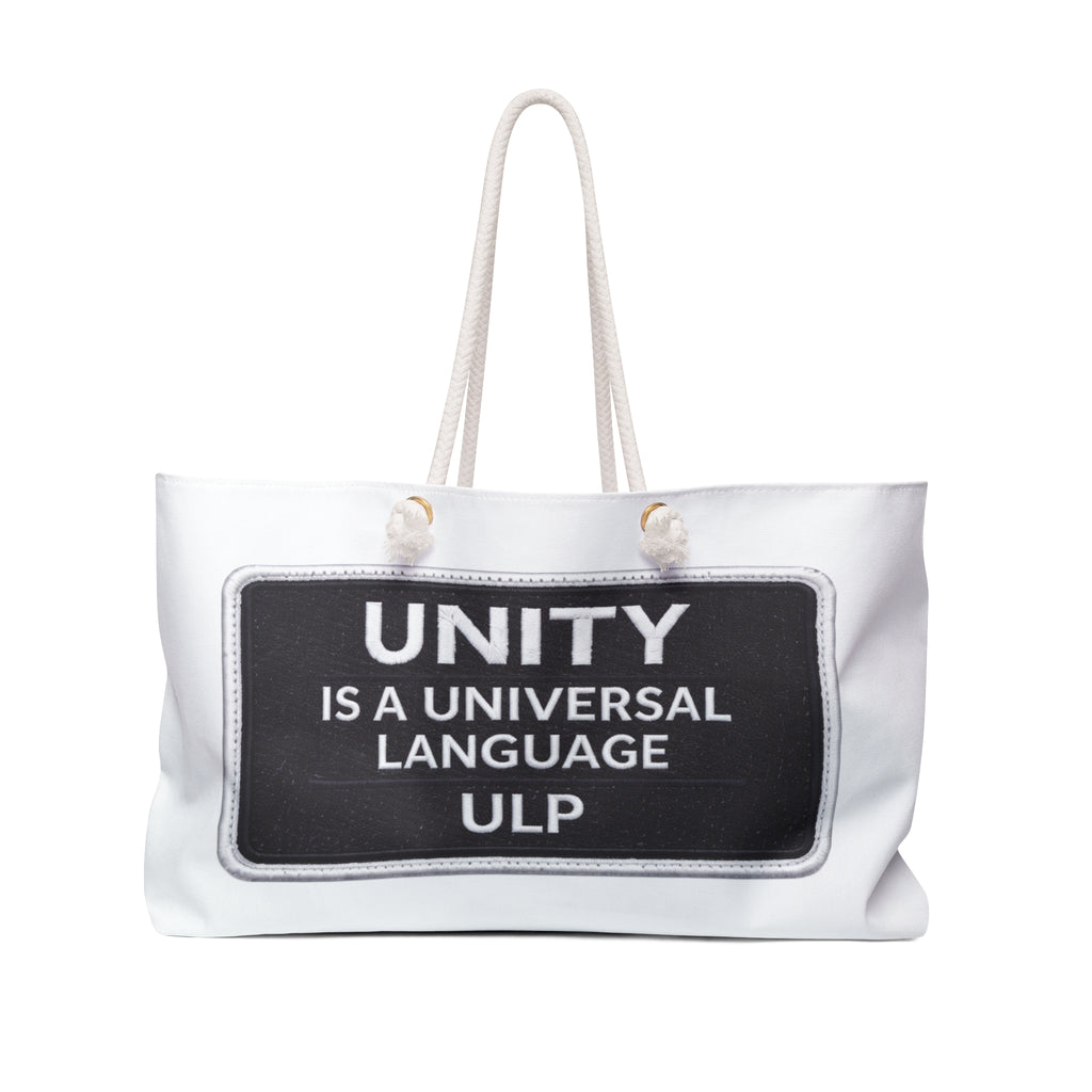 Unity Tote Bag — "Unity is a universal language" Canvas Weekender