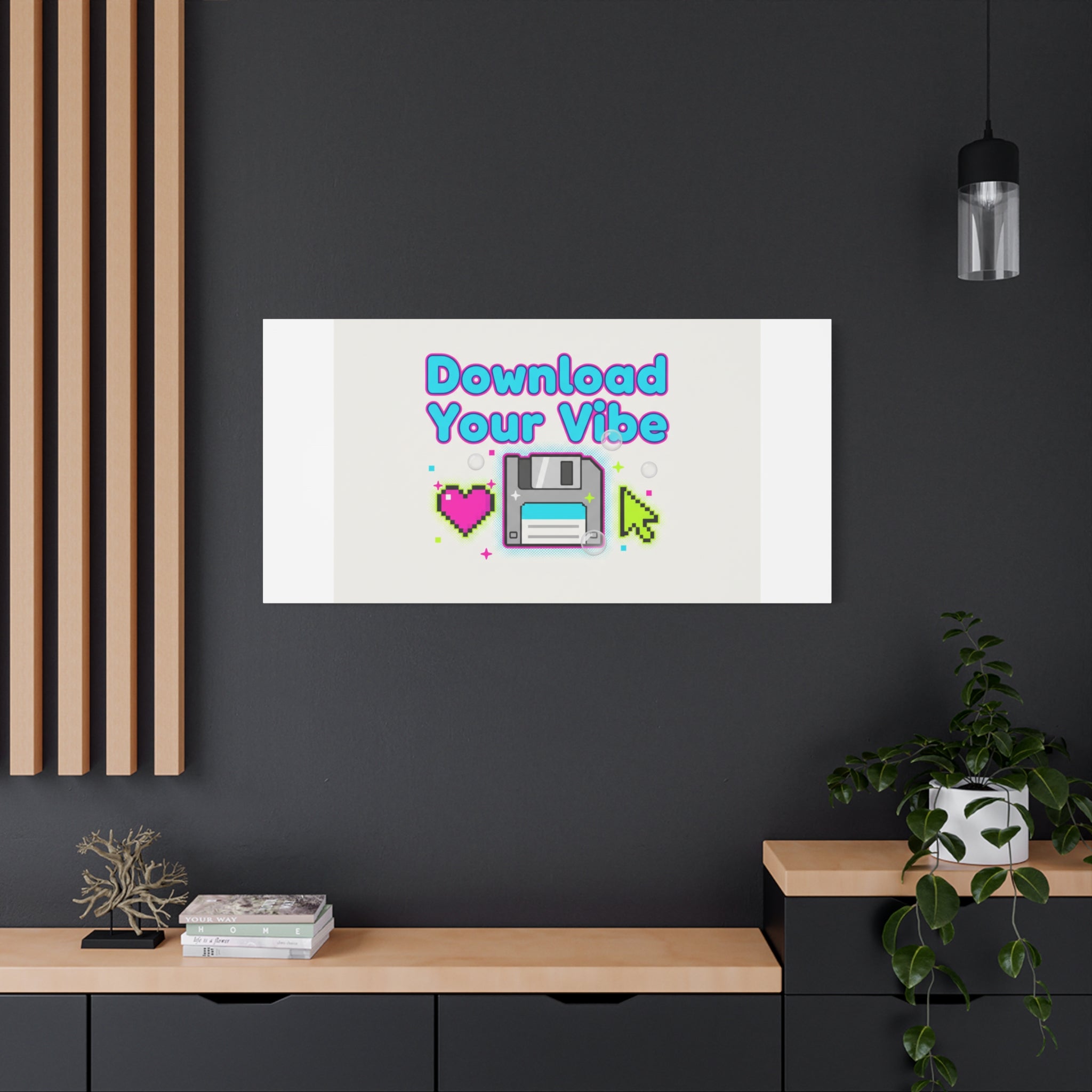 Download Your Vibe Canvas | Y2K Retro Tech, Pixel Floppy Disk Poster