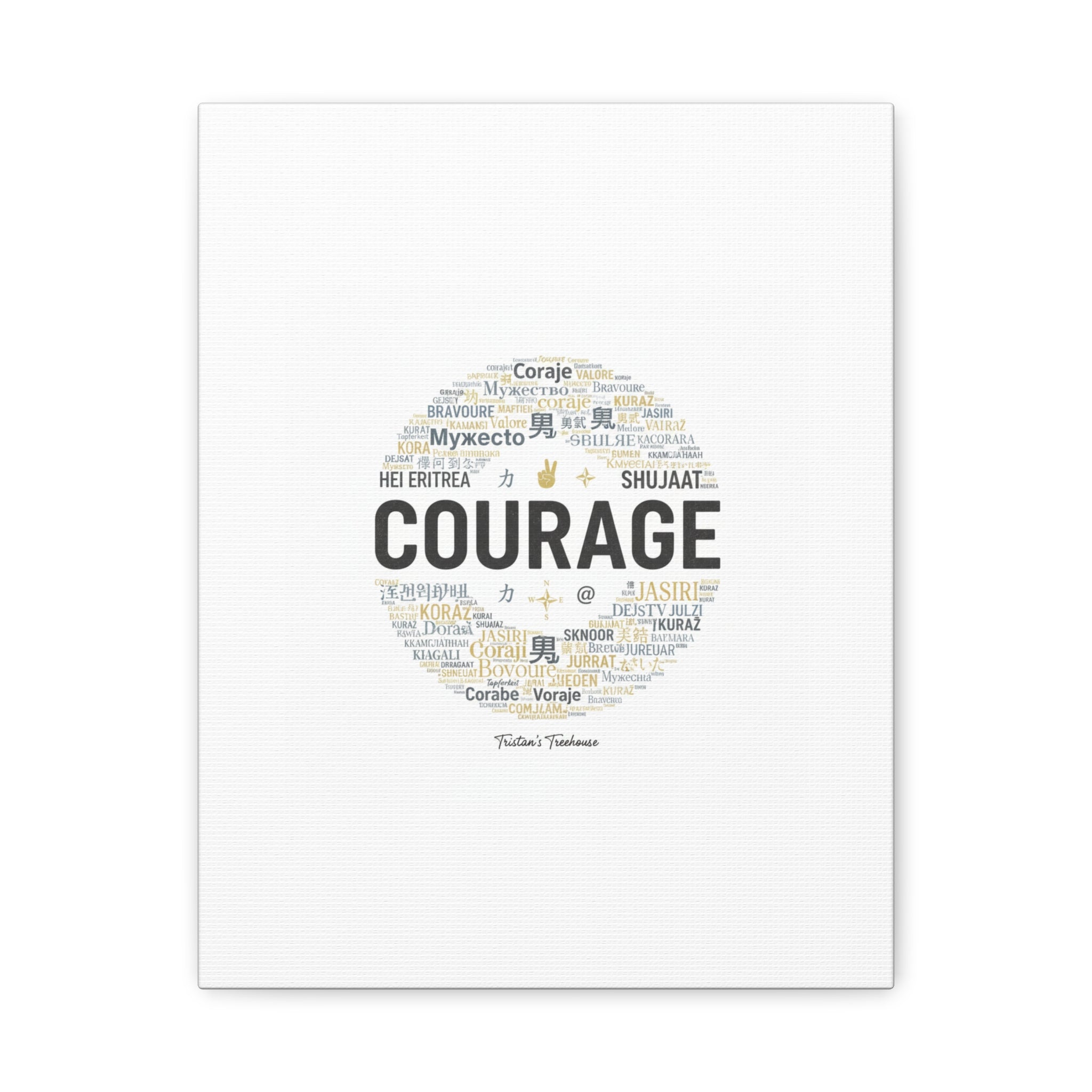 Courage Word Cloud Canvas | Fresh-Start Minimalism art print