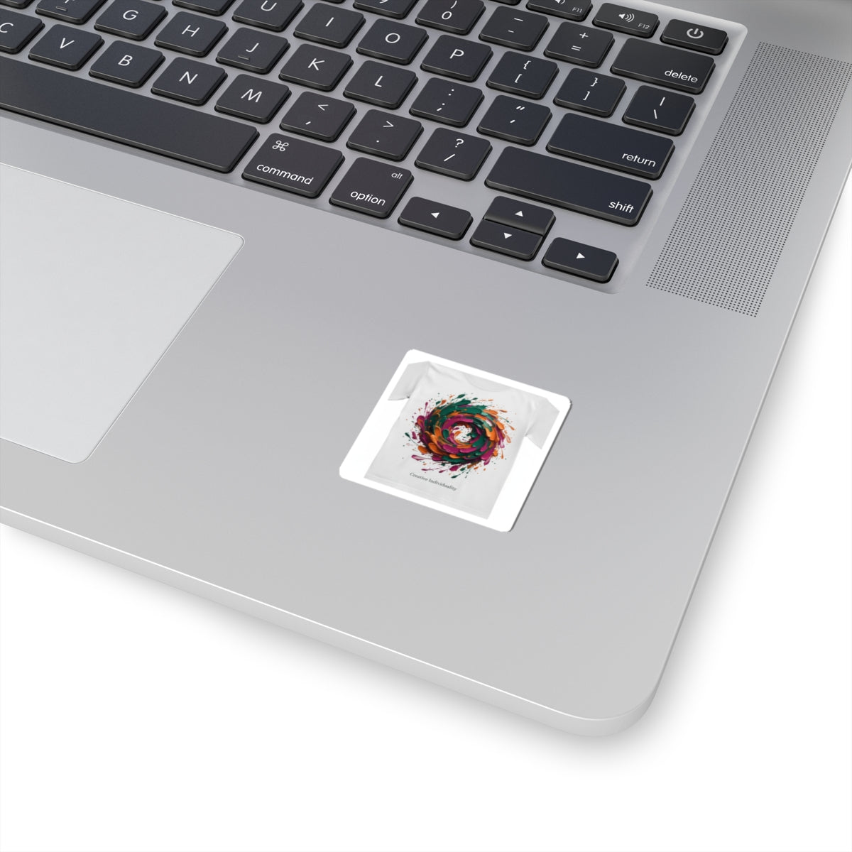 Painterly Abstract Floral Swirl Sticker | Artsy Brushstroke Design