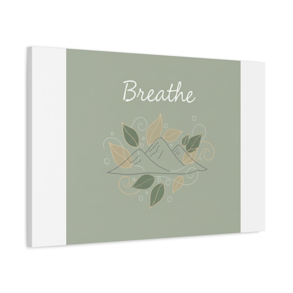 Breathe Mountain Line Canvas | Nature Symbols, Minimal Forest Wall Art
