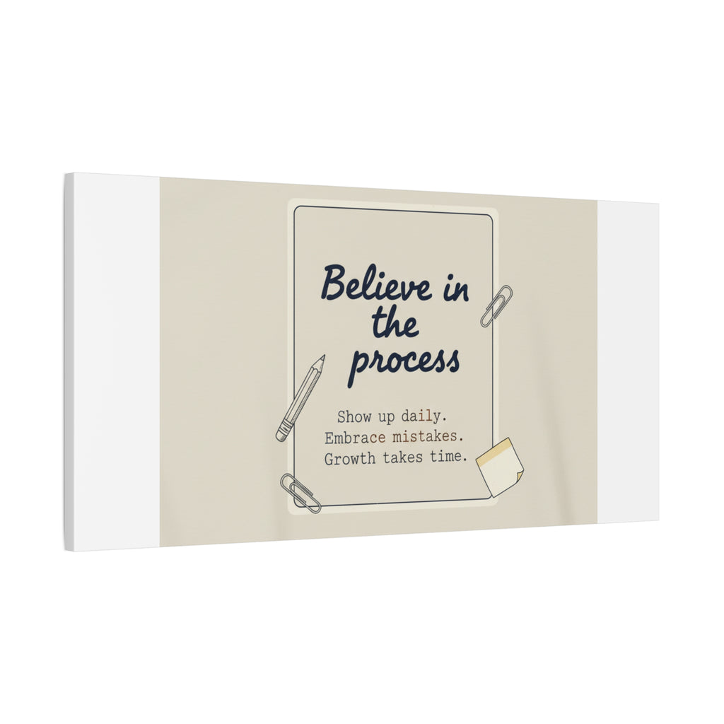Believe in the Process Canvas | analogue note to self, handwritten reminder décor