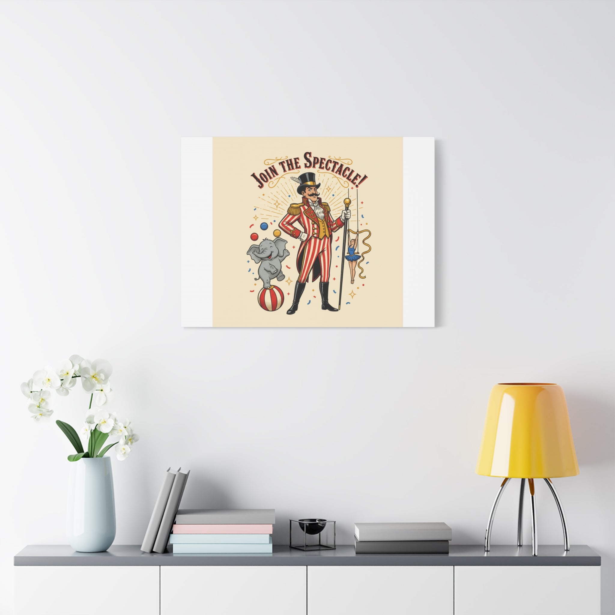 Join the Spectacle Circus Art Print | Matte Canvas, Stretched, Vintage Carnival Design