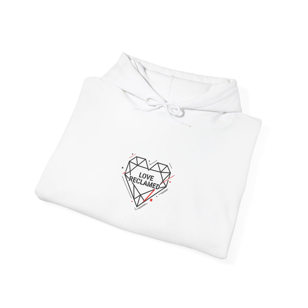 Minimal Geometric Heart Hoodie | modern heart design, punk heart