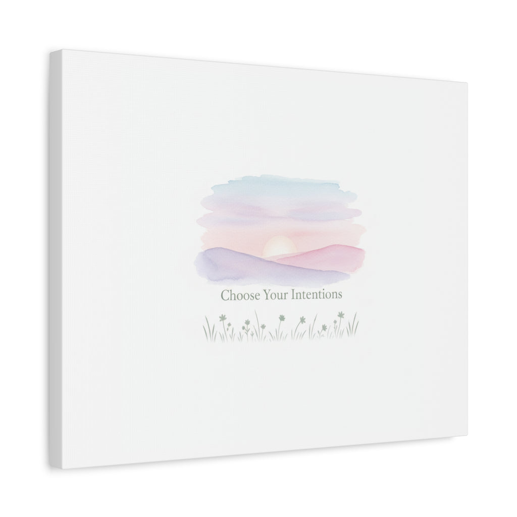 Choose Your Intentions Canvas, soft wellness poster, pastel gradient mindfulness art