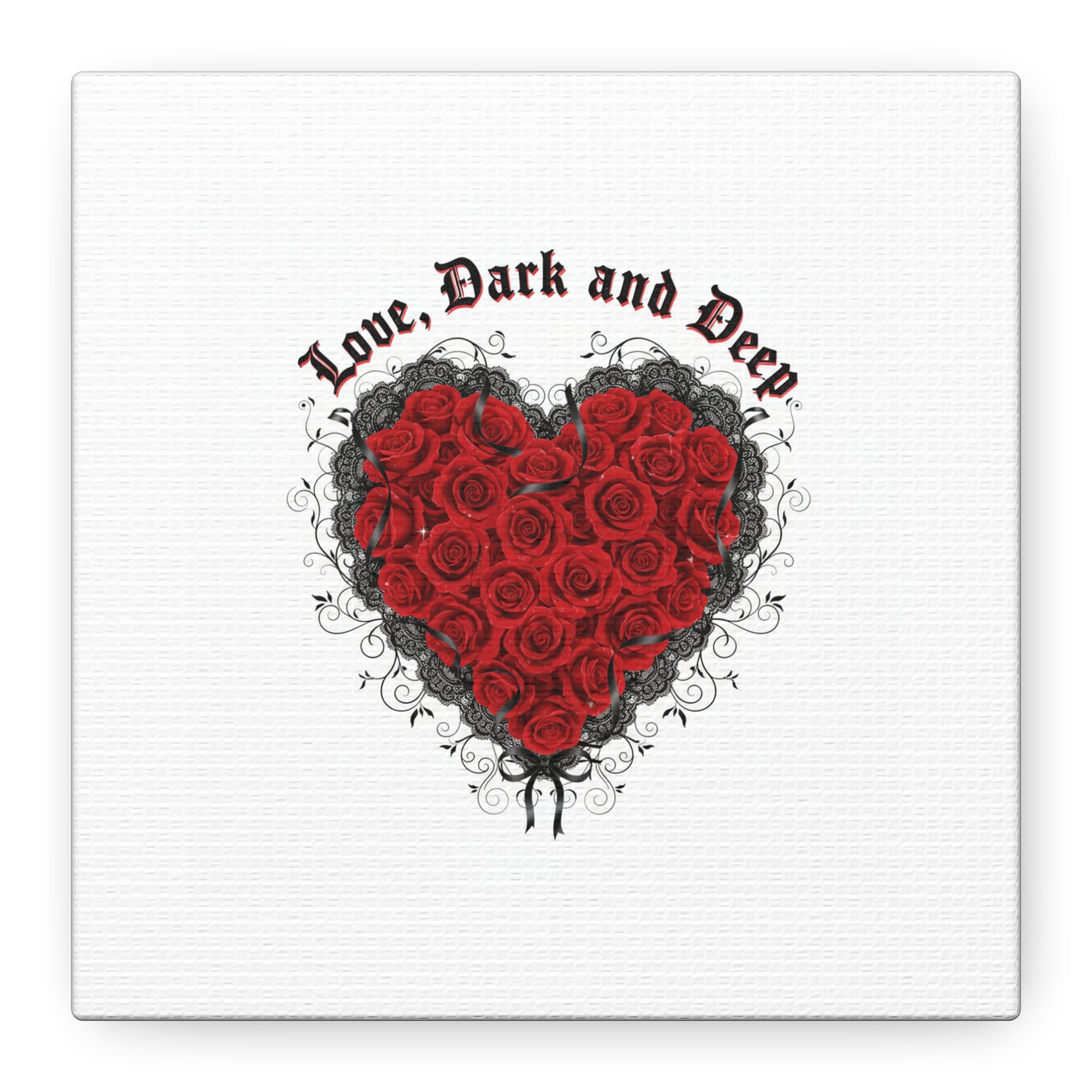 Love Dark and Deep Heart Canvas, Nu Romantic Gothic Romance, 80s Nostalgia