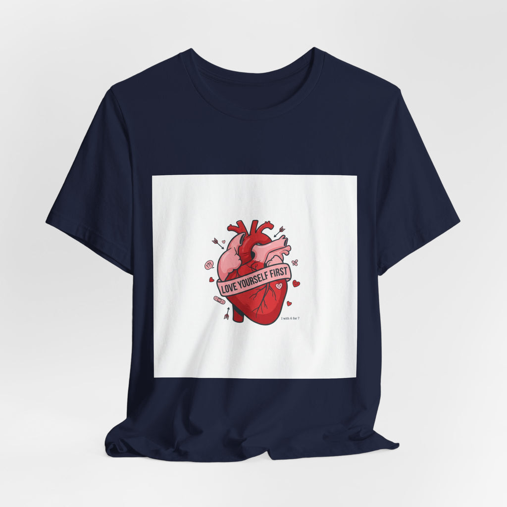 Love Yourself First Tee | anti love graphic, edgy heart shirt