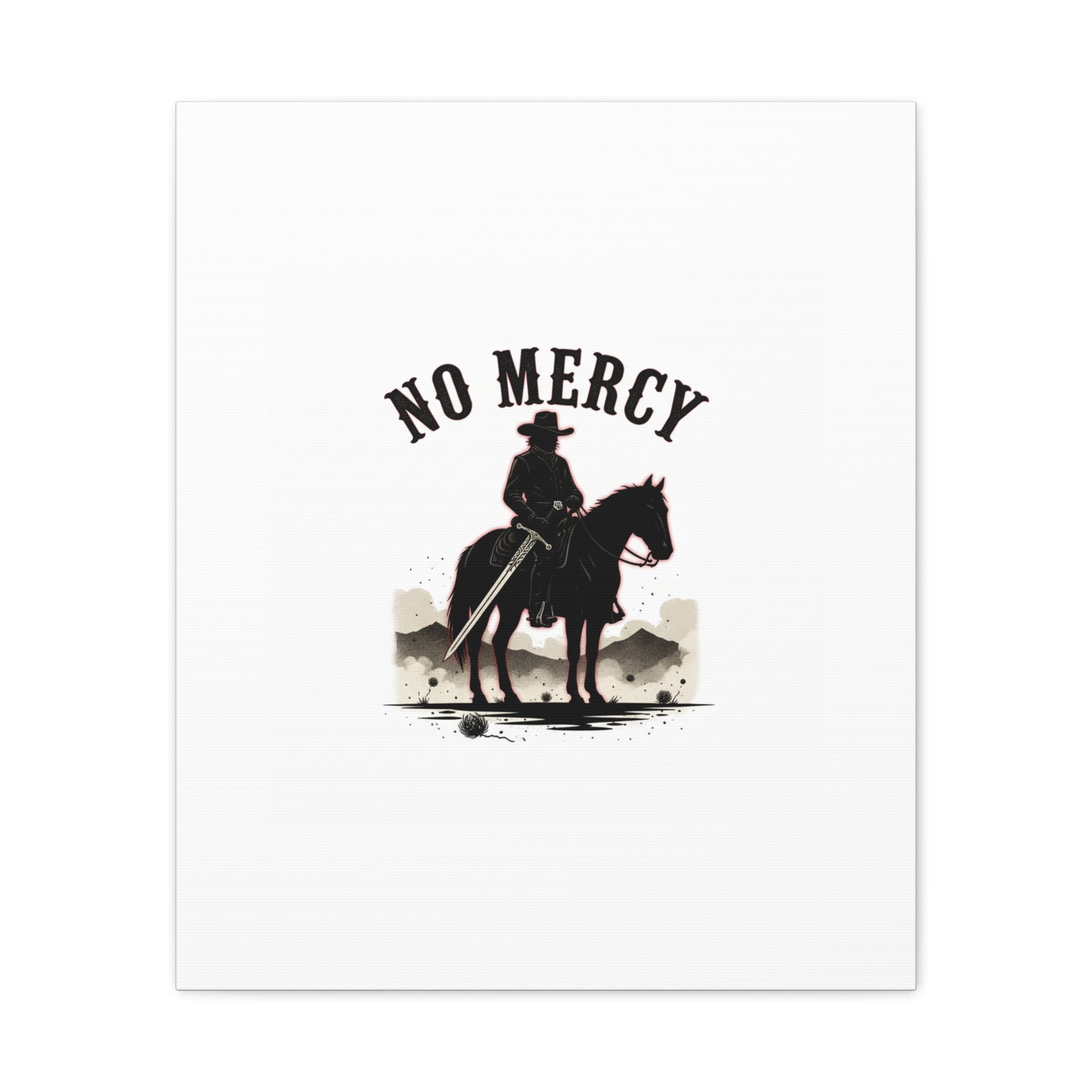 No Mercy Cowboy Skull Canvas | western skull art, gothic Americana