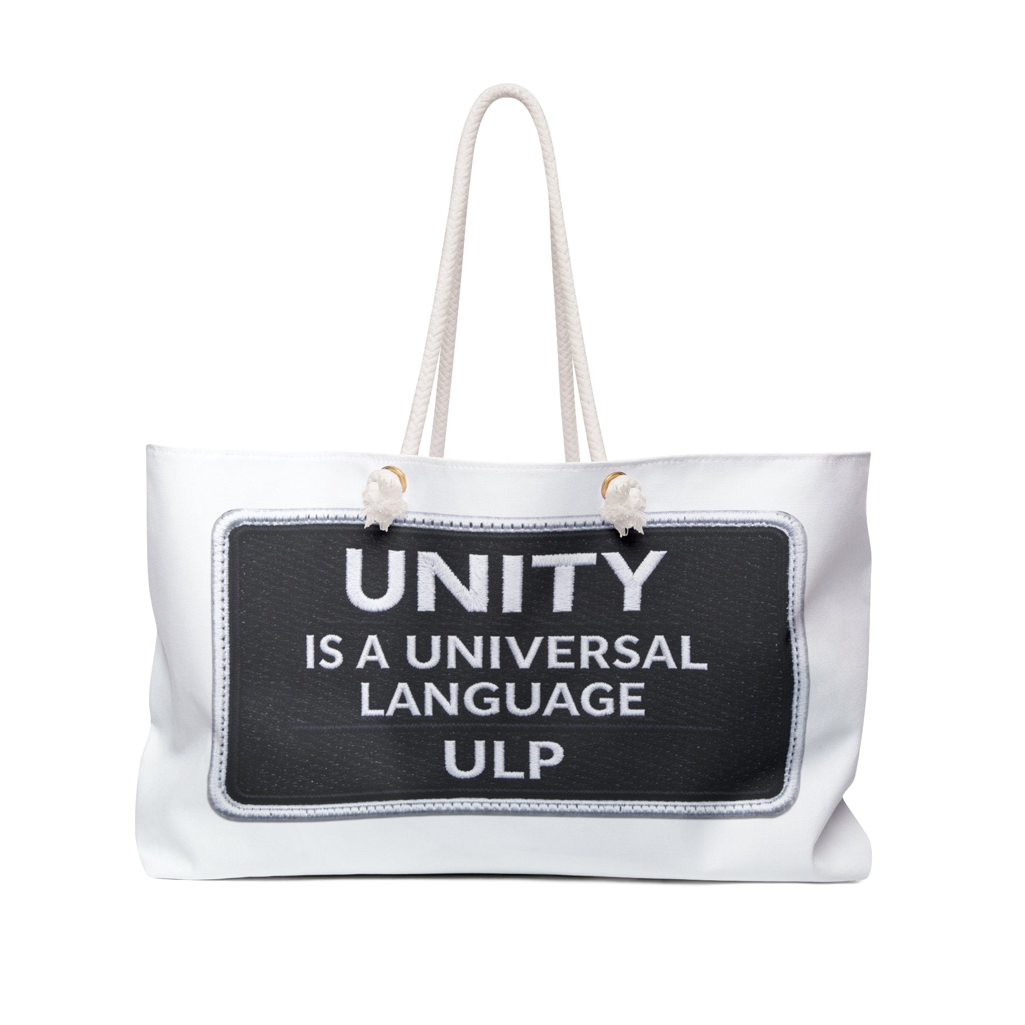 Unity Weekender Bag — "Unity Is A Universal Language" Canvas Travel Tote