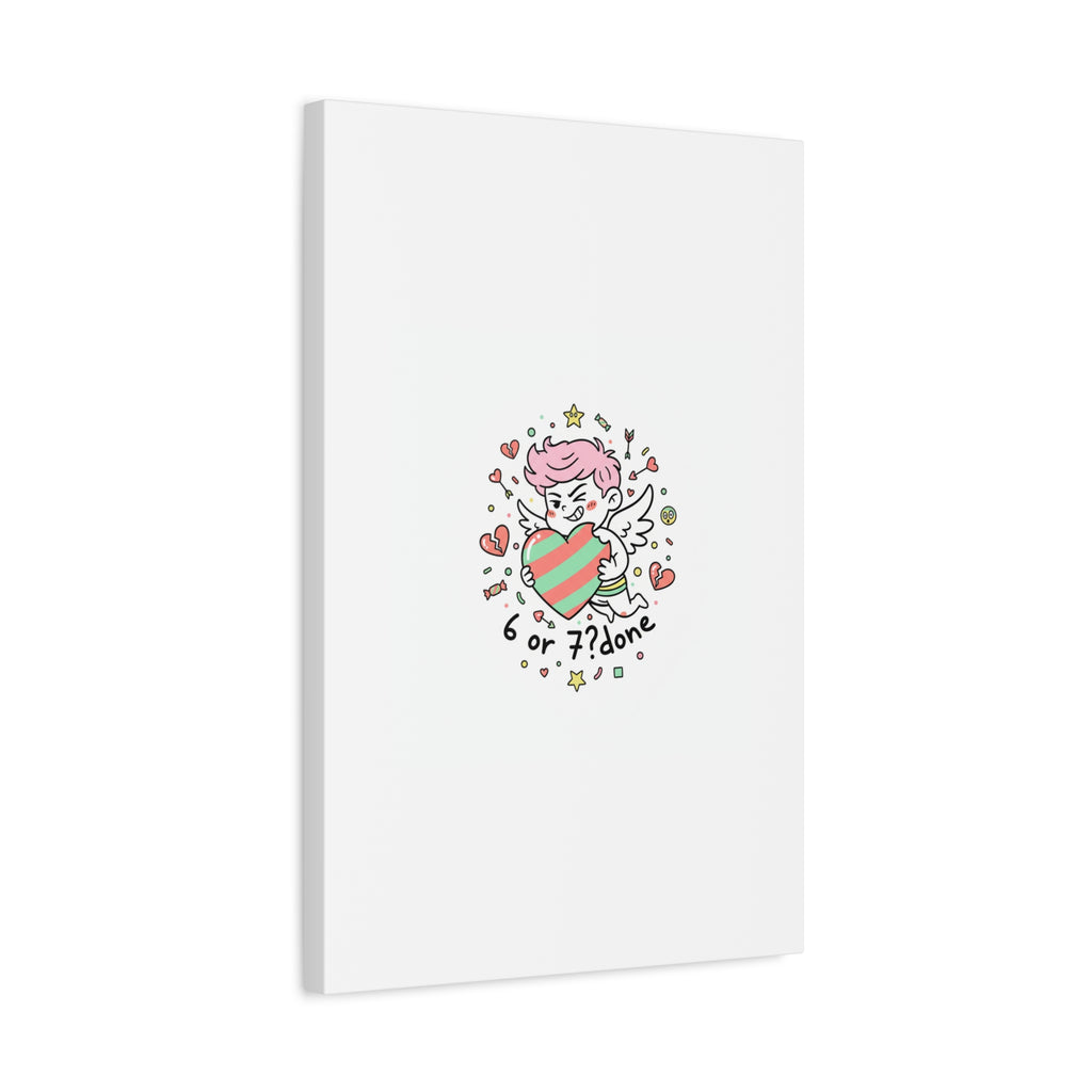 Weird Cupid heart illustration Canvas | Weird Valentine, quirky chaotic love